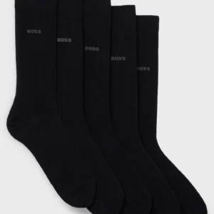 Set of Six pairs of cotton-blend mid-calf socks