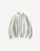 Classic cable knit white pullover