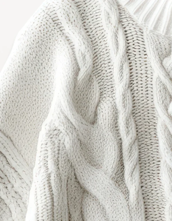 Classic cable knit white pullover - Image 6