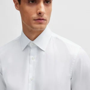 Regular-fit shirt in easy-iron cotton poplin